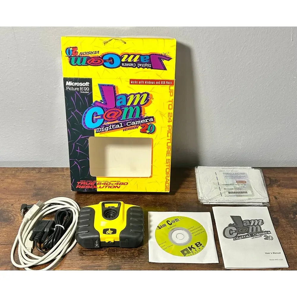 KB Gear JamCam 2.0 Digital Camera Yellow - 1999 Y2K Retro Vintage Digicam In Box
